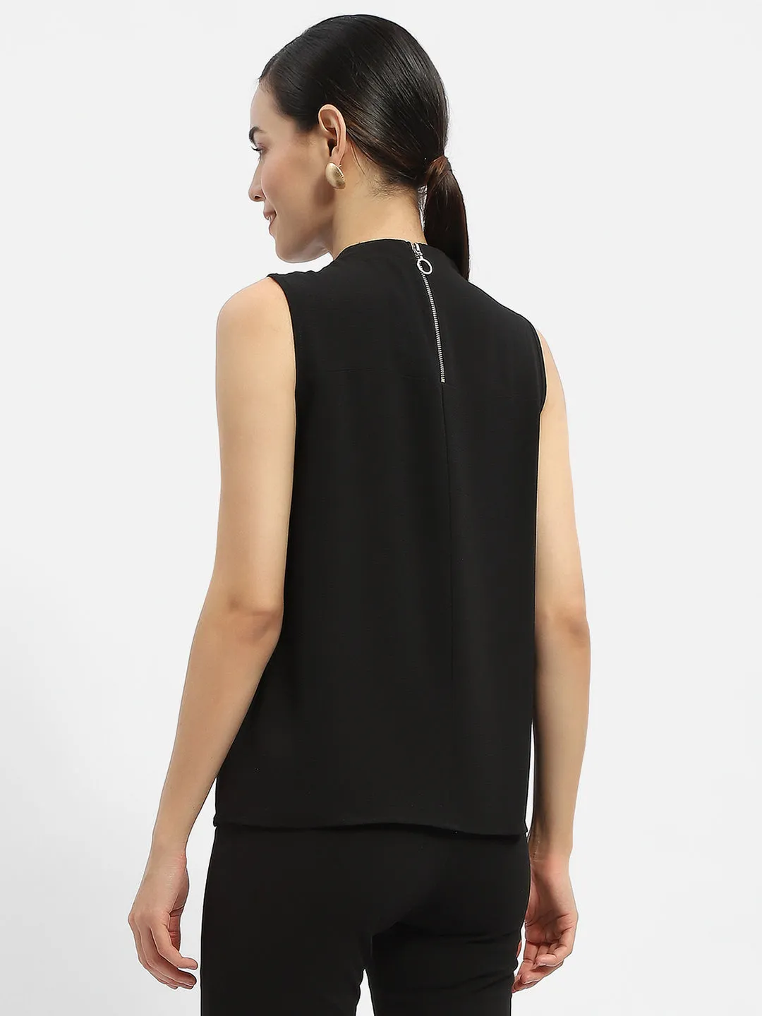 Madame Applique Adorned Black Shimmer Top SoftLining