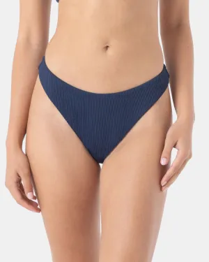 Rib Roxy Love Scoop Cheeky Bikini Bottom - Mood Indigo Tummy Control Panel
