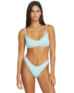 Layered Support System Pucker Up Scoop Crop Bikini Top - Cloud Blue