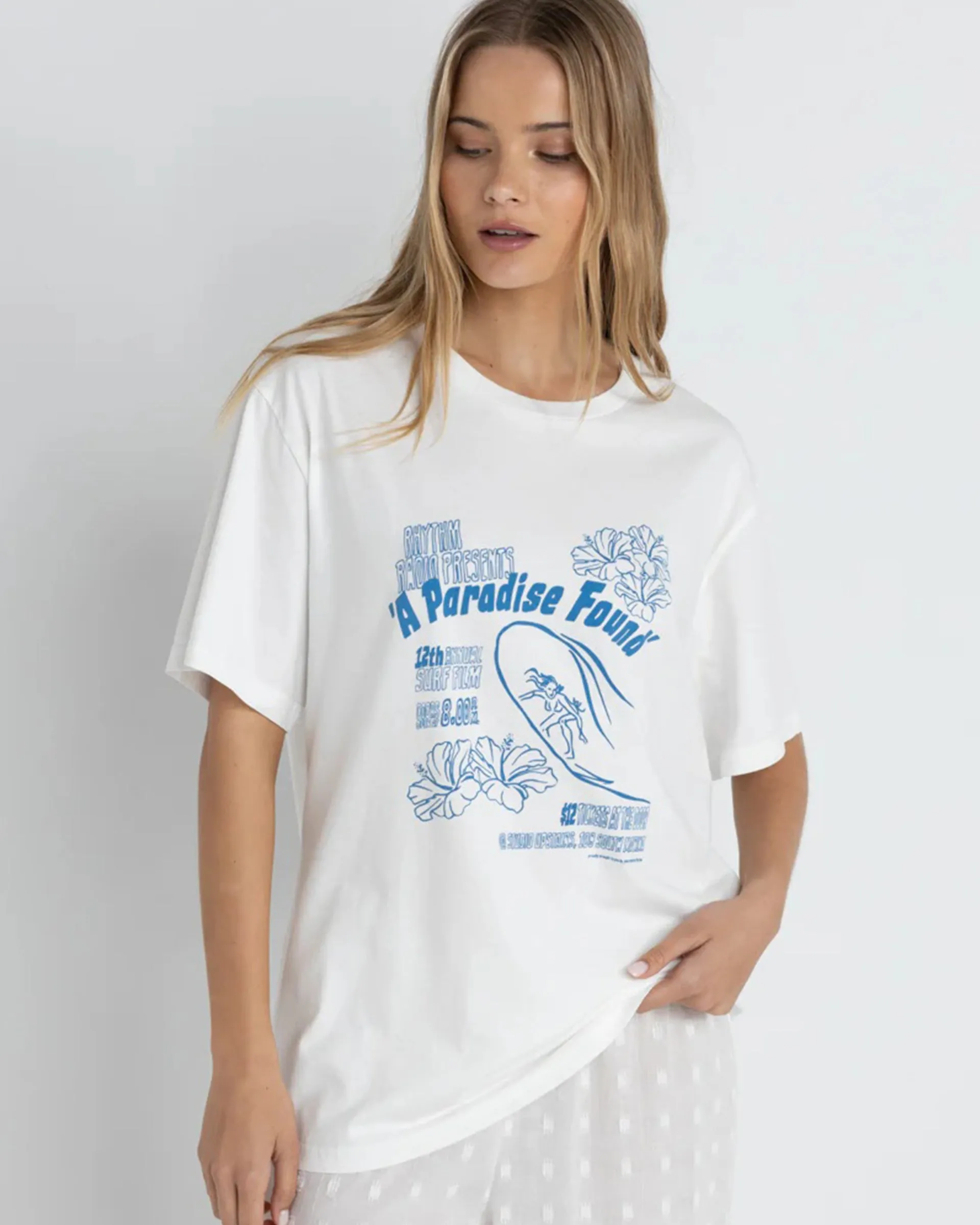 Paradise Found Oversized S/S T-Shirt - Vintage White Versatile Fashion