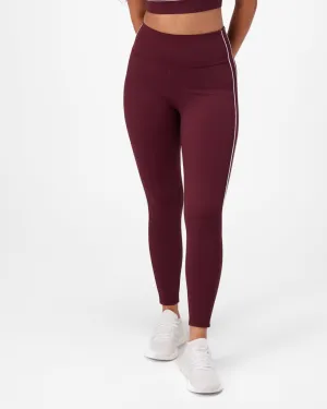 Minimal Mood Dream Core Insport Womens Swift Piping Full Length Tight Burgundy