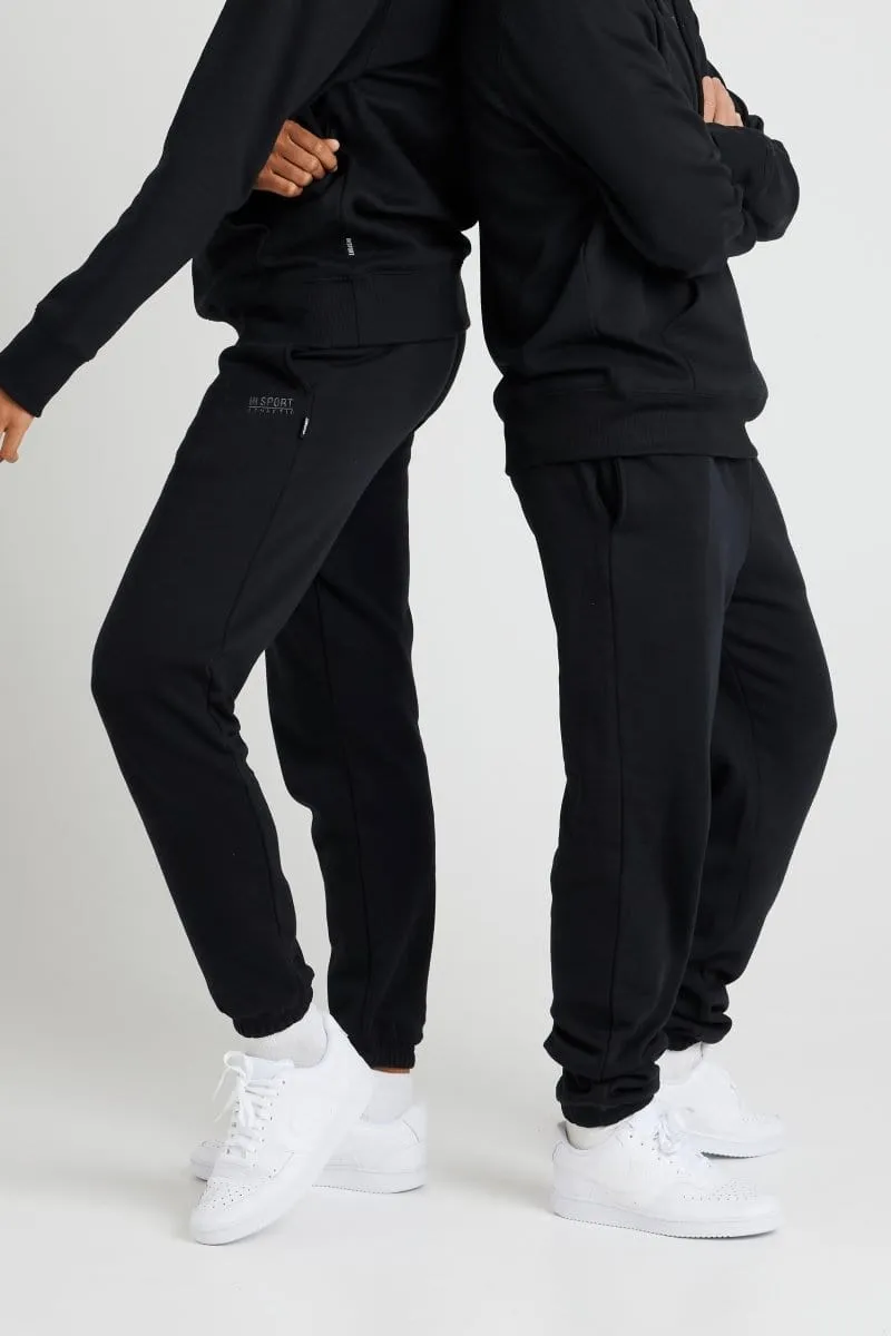 Insport Unisex Alaska Black Elastic Leg Trackpants WaterRepellent
