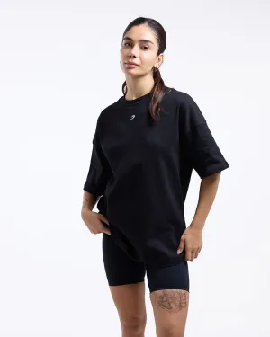Airtight Zipper Strike Oversized T-Shirt - Black