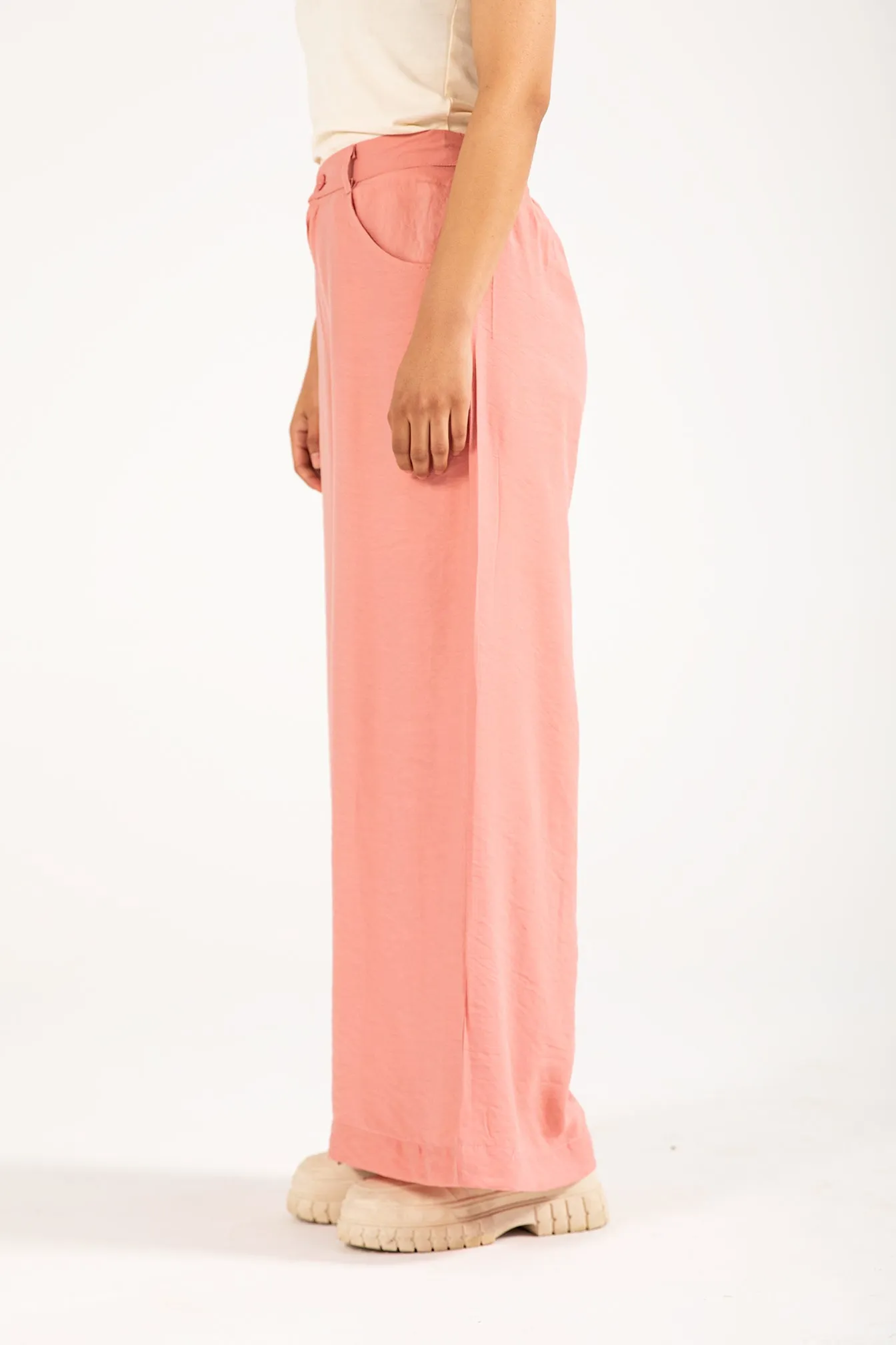 CREASE EFFECT MEGA WIDE LEG TROUSER Walk Friendly
