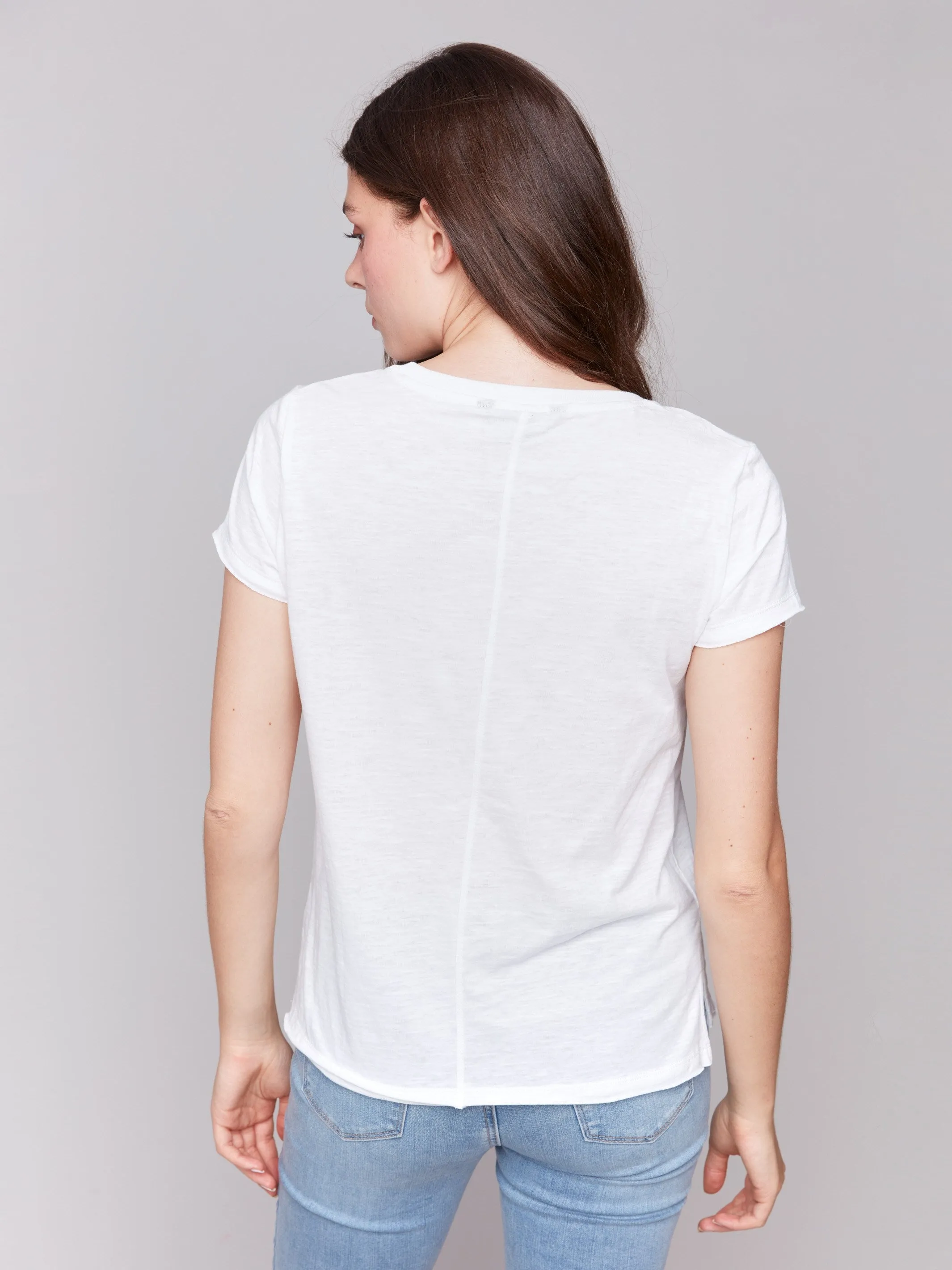 Organic Cotton Slub T-Shirt - White Casual Design Light Core