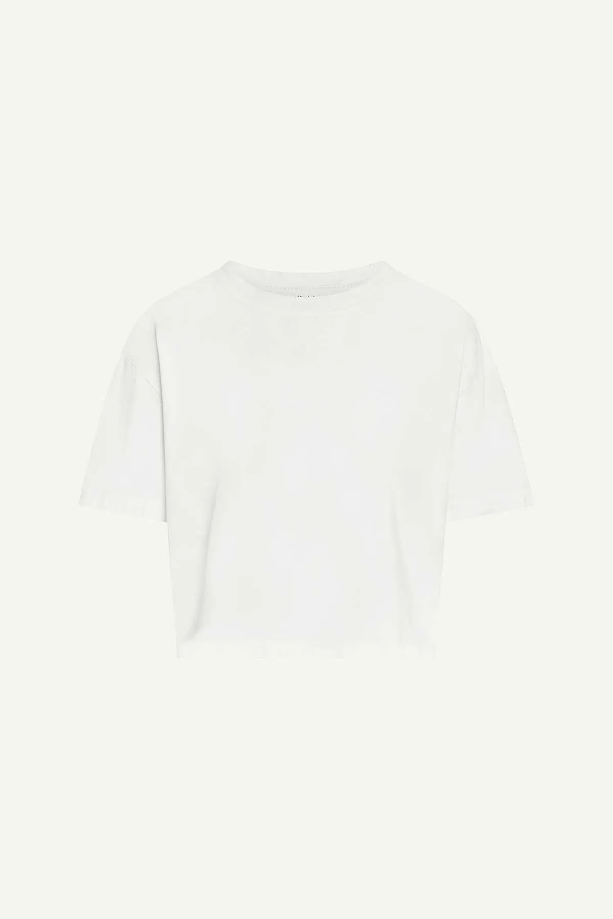 Daily Casual Relaxed Fit Design Coast Crop Tee - White Cotton Jersey