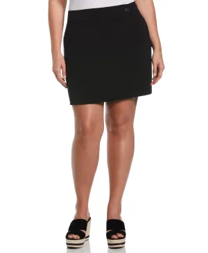 Plus Size Modern Fit Wrap Skirt Flowy Drape Faux Leather