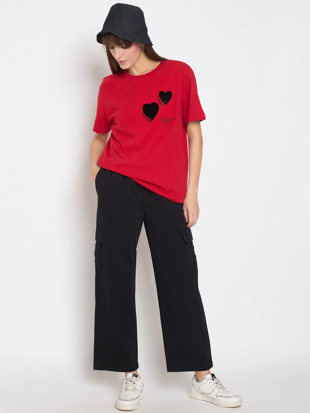 Modern Utility Madame Cotton Straight Black Cargo Pants