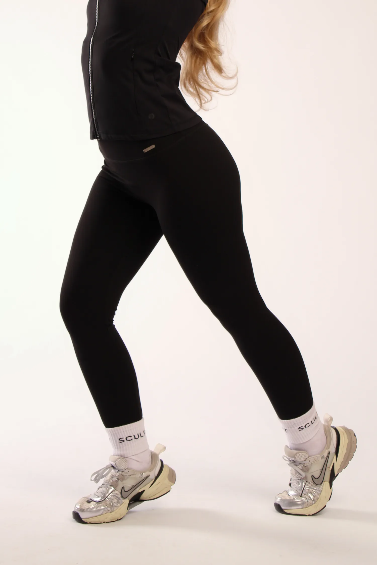 Hybrid High Waisted Leggings Black Fresh Look Versatile Look