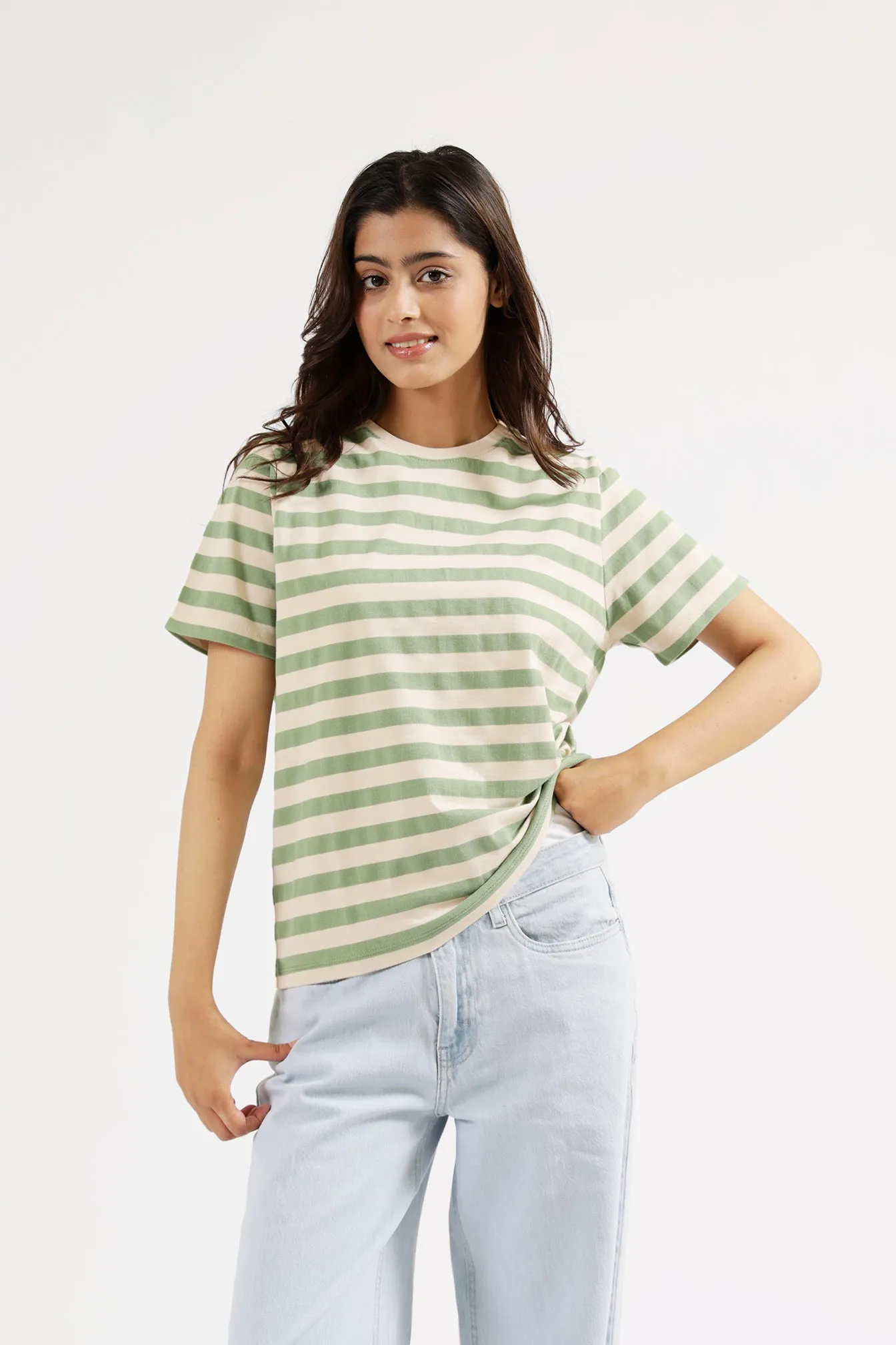 Easy Style TEXTURED STRIPED TEE