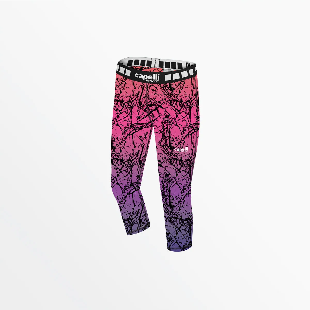 WOMEN'S 3/4 DISTRESSED OMBRE PERFORMANCE TIGHTS Fable Core CrossBackStructure