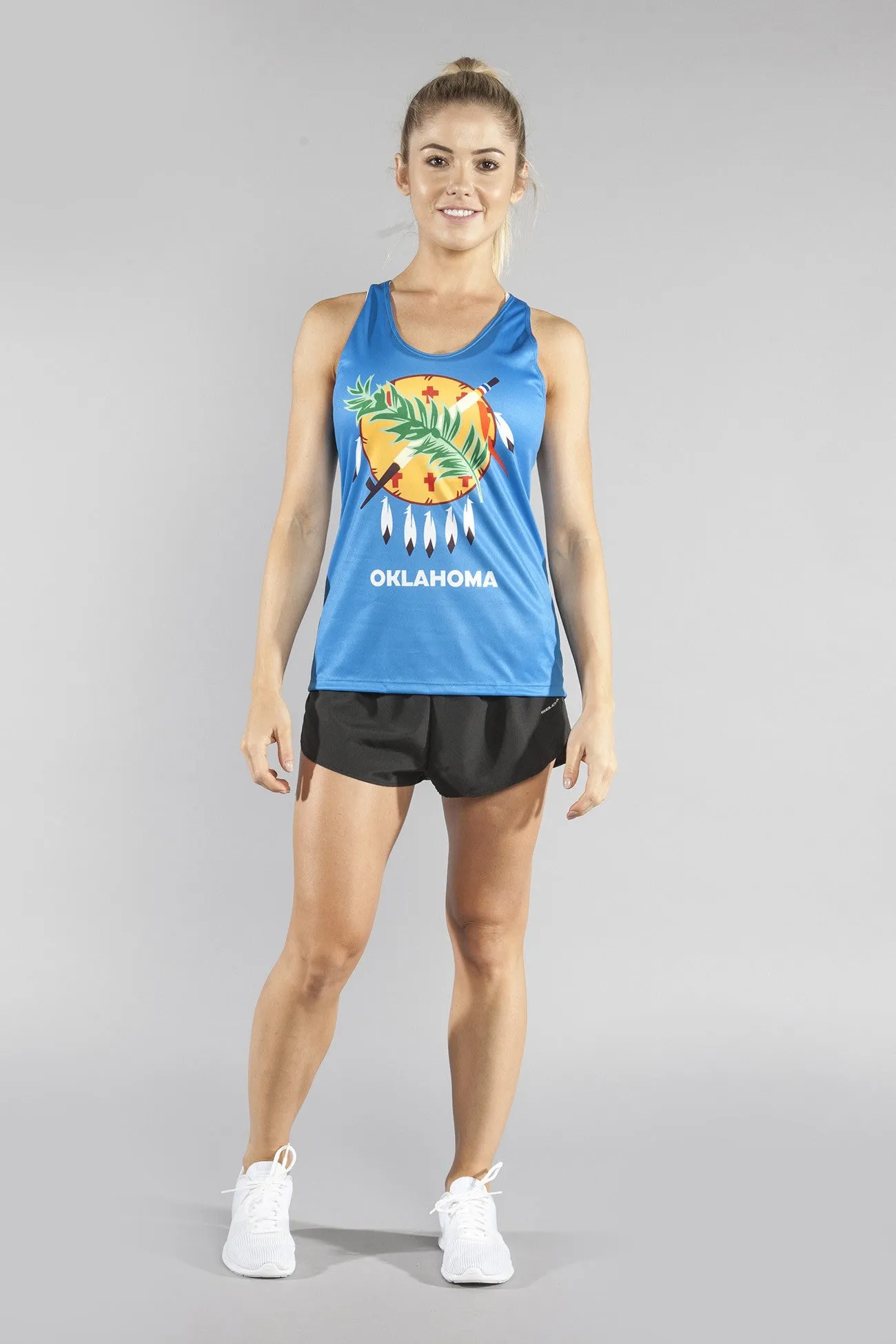 LayeredConstruction Reflective accents Women's Competitor Lite Interval Singlet - Oklahoma