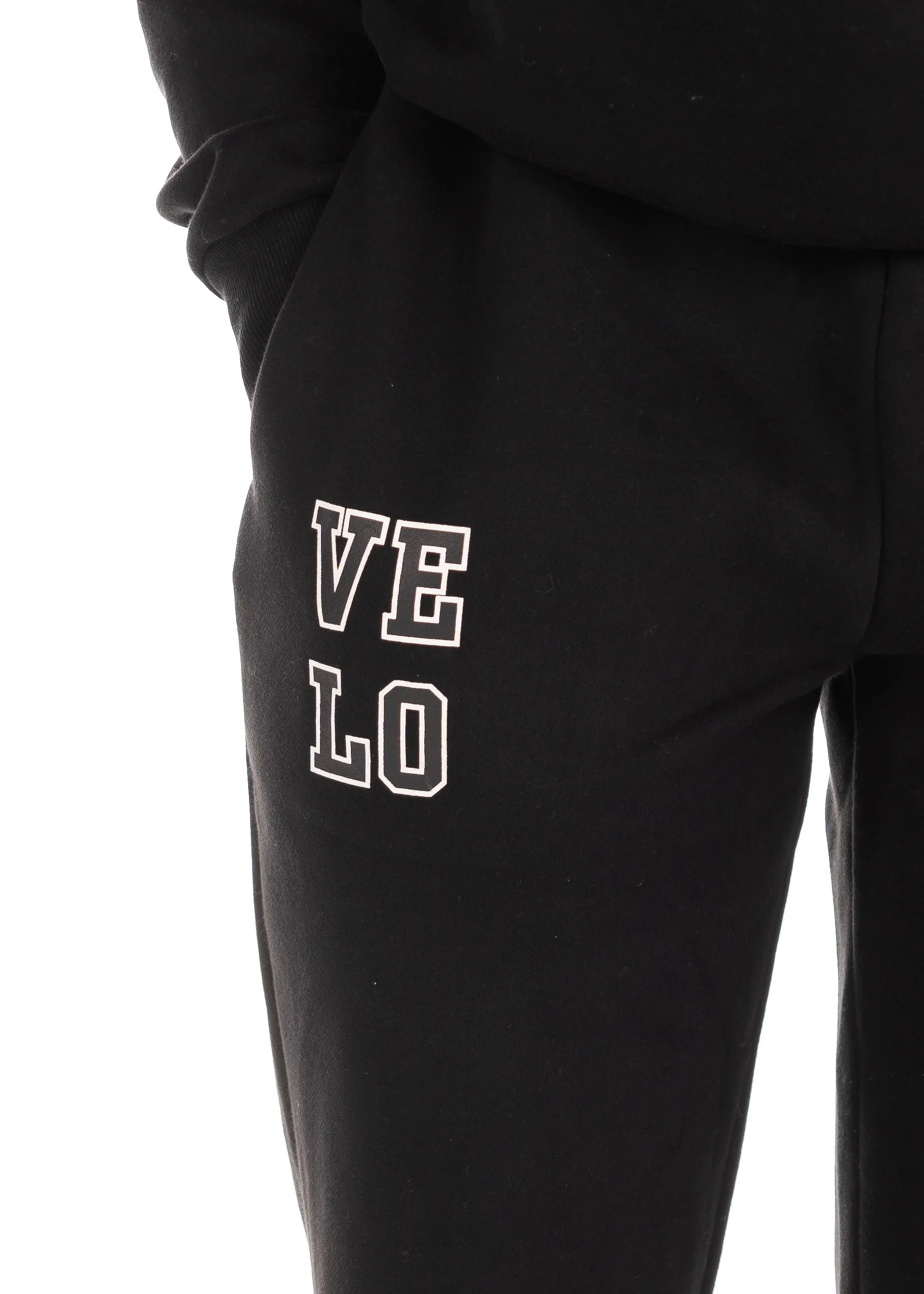 NonBindingCollar WindResistantWeave VELO OVERSIZED TRACKPANTS - BLACK