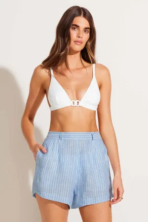 Anti Slip Waistband Beach Vacation The Getaway Short - Summer Stripe EcoLinen