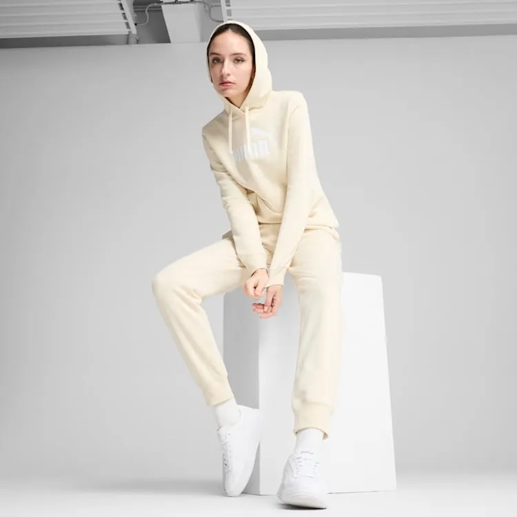 Easy iron Soft Feel Puma Womens Essential Logo Fleece Hood Beige
