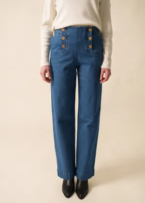 Torie Ponte Trousers - in denim (COOPER JEAN) Nordic Light fashionable blazer