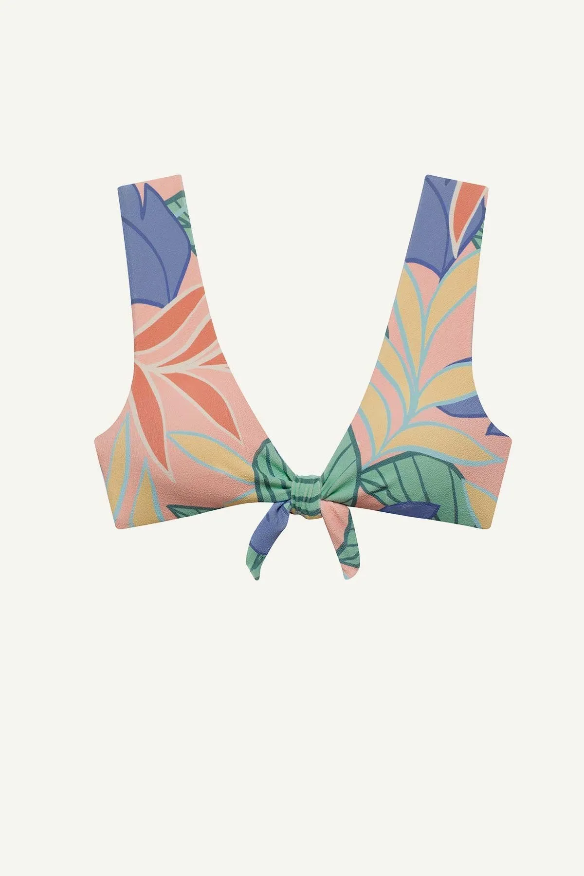 Wrinkle Resistant Blend Cassia Crop Top - Retro Jungle Crepe Texture