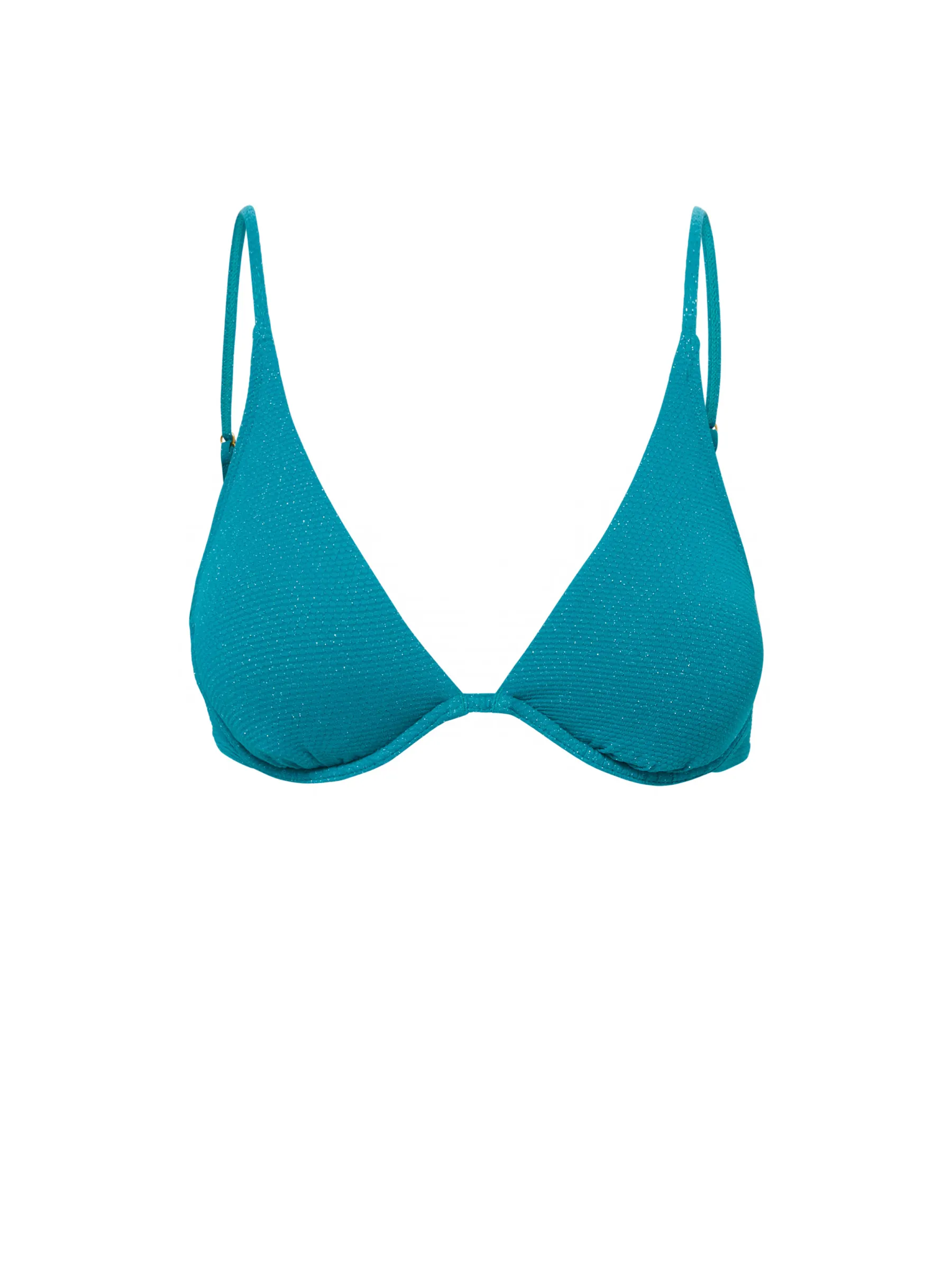 Leah Top In Jungle Green Metallic Pique Non Chafing Edges