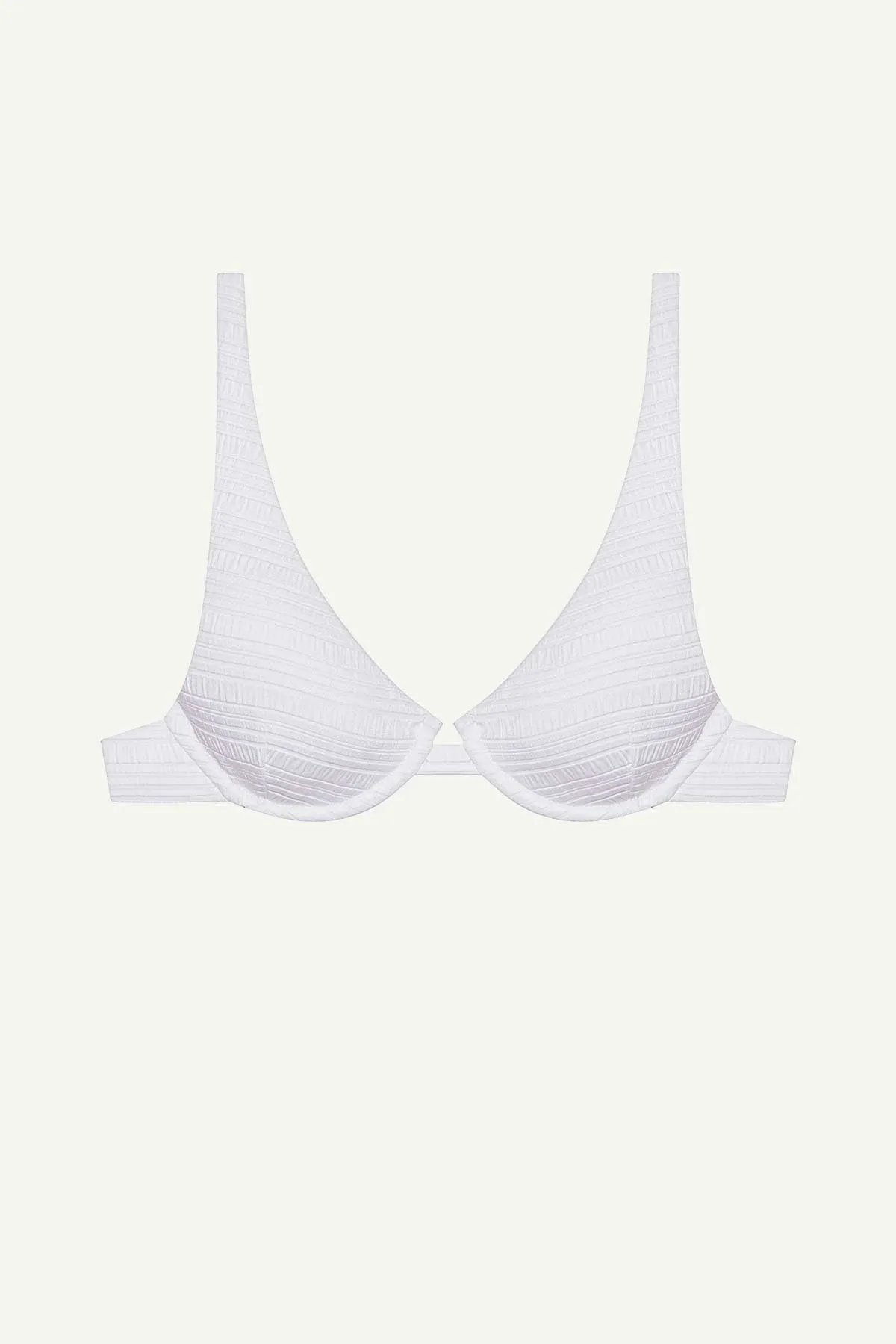 Rossi Underwire Top - White Seersucker Stripe Convertible Strap System Anti Pilling Surface