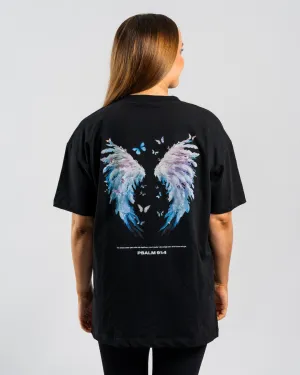 Hypoallergenic Textile Psalm 91:4 'Under His Wings' Women??s Oversized T-Shirt