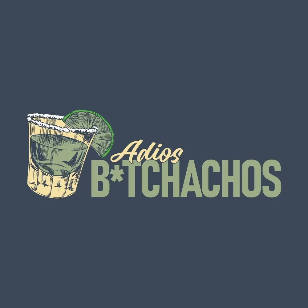 Wide Neck Opening Women's Adios B*tchachos Boyfriend Fit T-Shirt - Midnight Navy