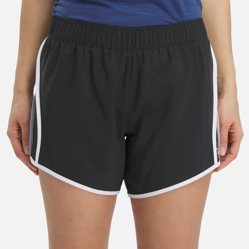 Reebok Women's Id Train Woven Black Shorts Adjustable drawstring summer breeze