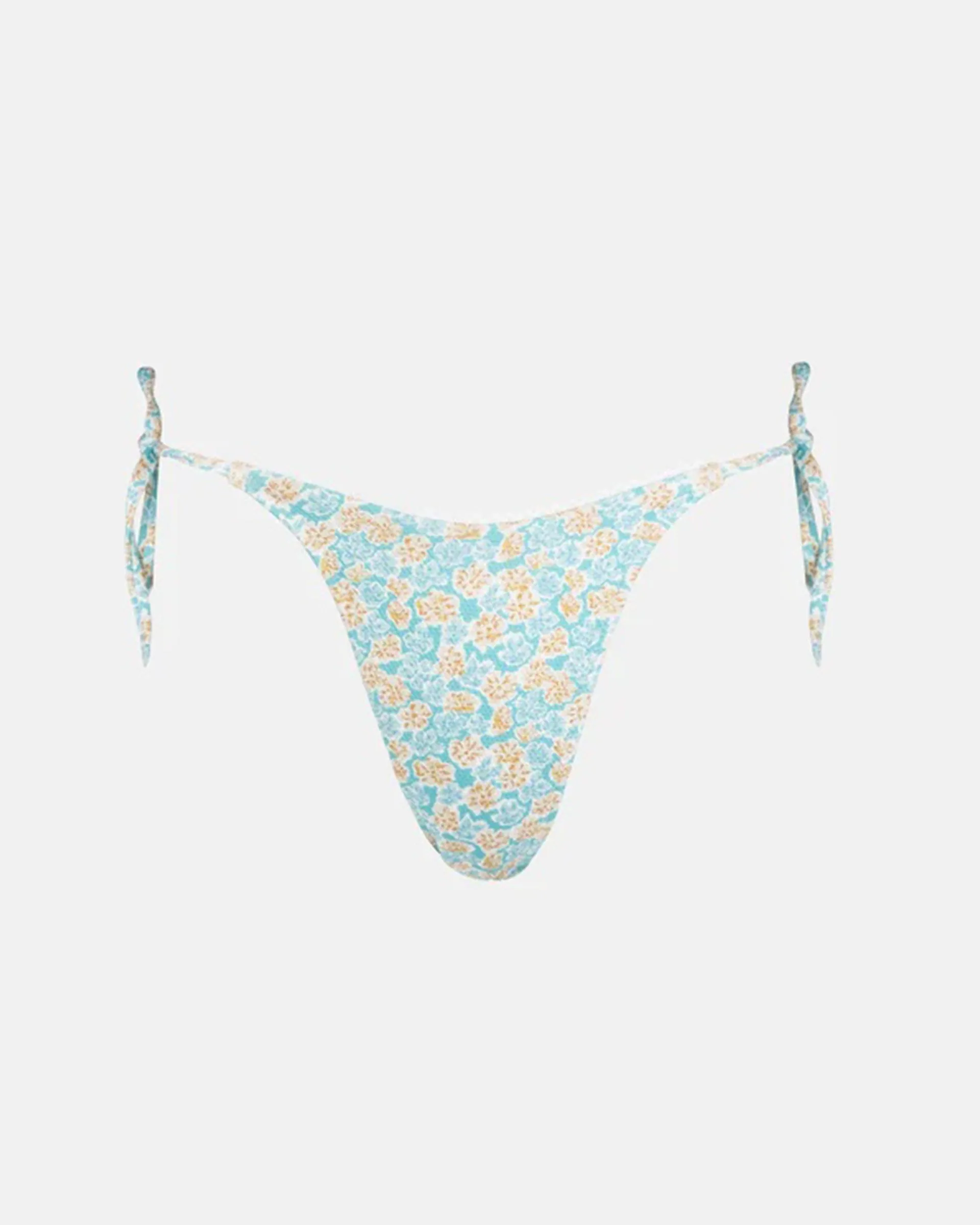 Neutral Tone Compatibility Crisscross Back Design Sunburst Floral Tie Side Hi Cut Pant