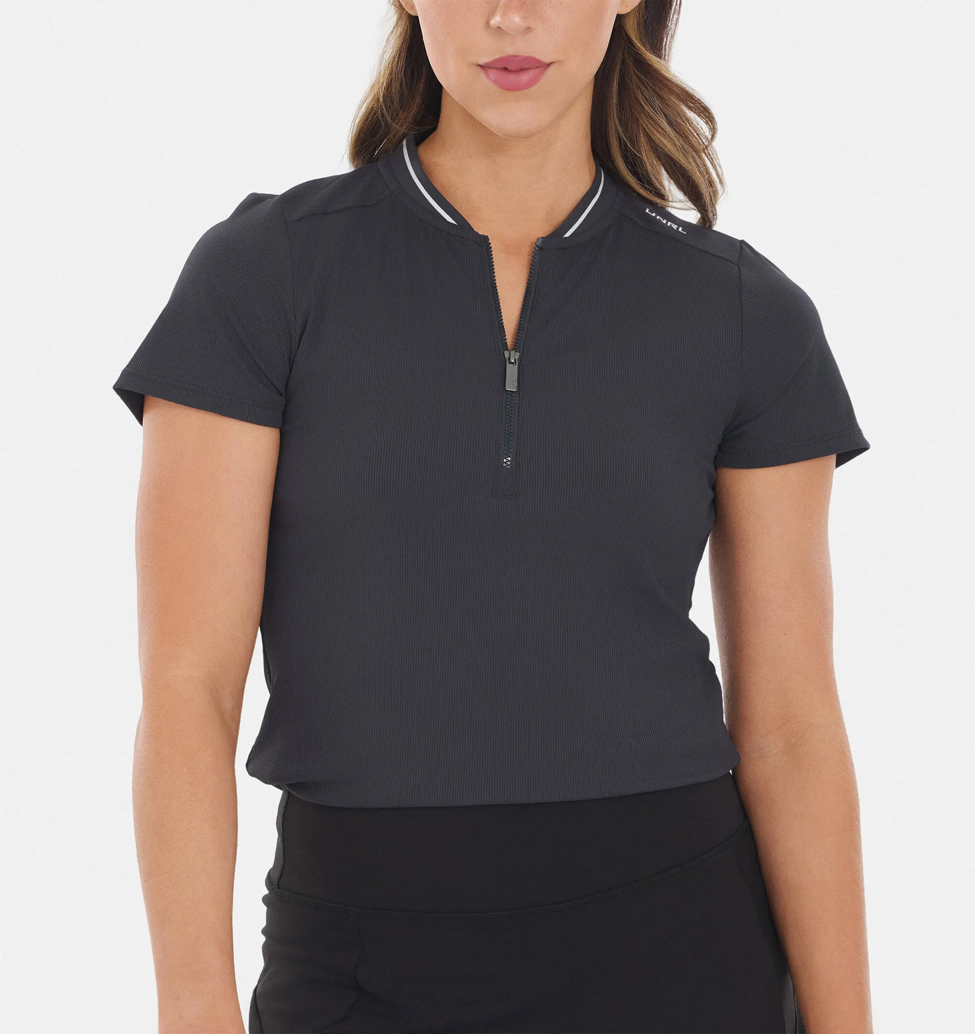 Amelia Short Sleeve Polo Yarn Dyed Stripes Fashionable Layer