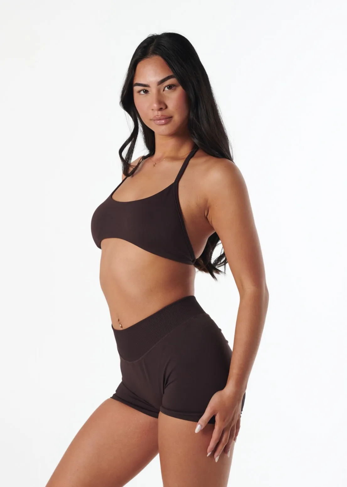 Breathable Comfort Moisture Wicking Fabric SIGNATURE BRALETTE - ESPRESSO