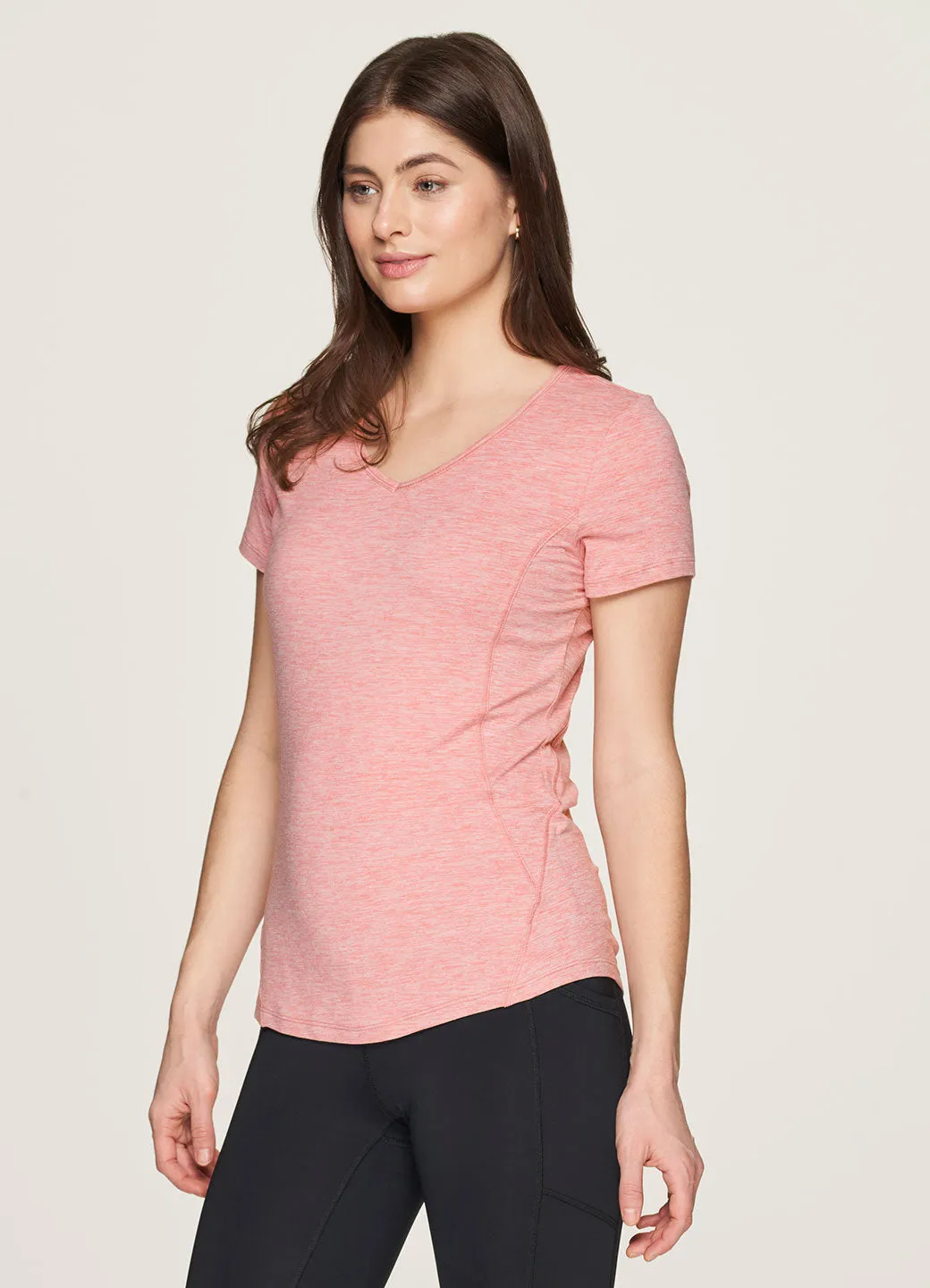 Easy Wear Style Fashion and Comfort Stratus Super Soft Heathered V-Neck Tee