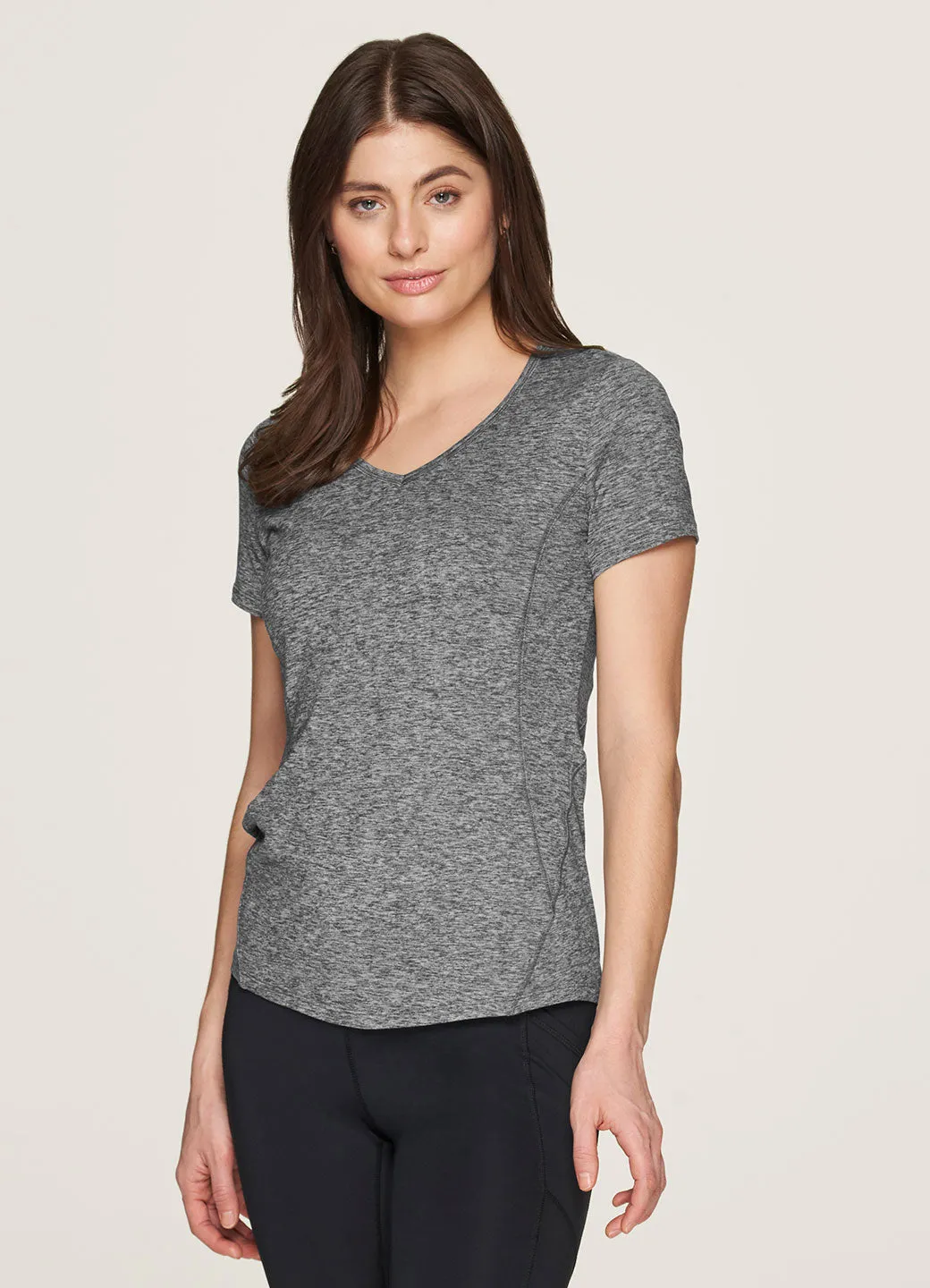 Stratus Super Soft Heathered V-Neck Tee Recycled Polyester Thread Trendy Style