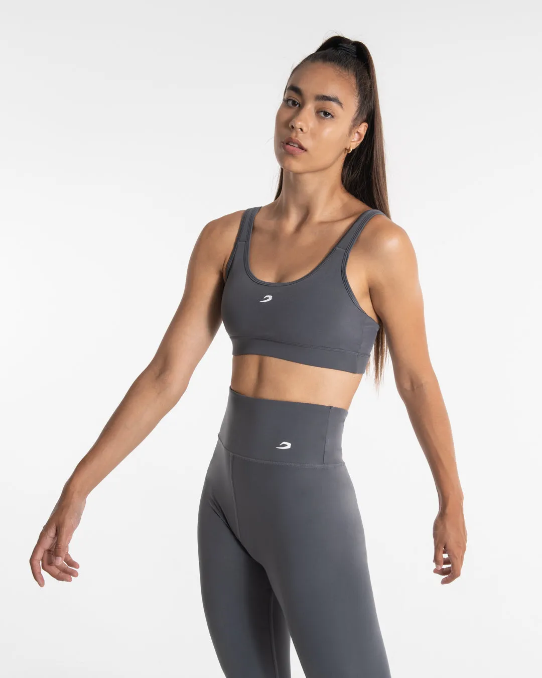 Red Velez Sports Bra - Charcoal