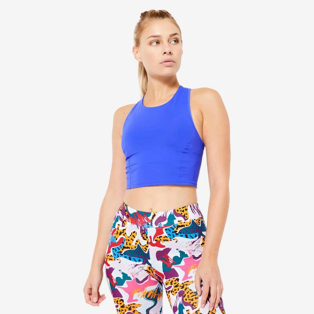 Non-Slip Fabric Thick straps seams Sujetador-Top Sujeci??n Media Mujer Azul ??ndigo