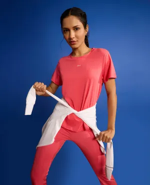 AntiStaticLining Women Solid Cotton Essential Top Apple