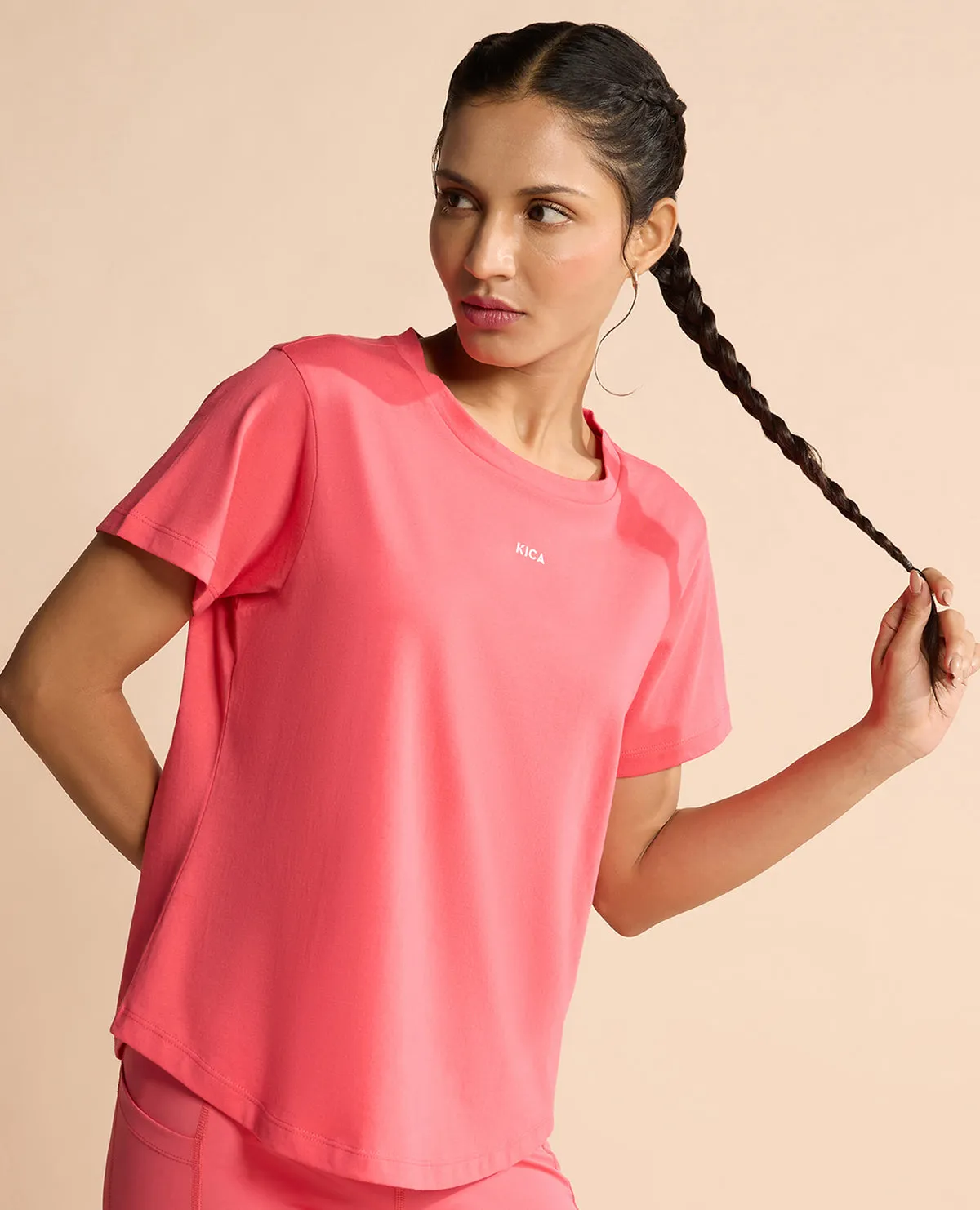 Urban Fashion Look Prom Women Solid Cotton Essential Top Apple