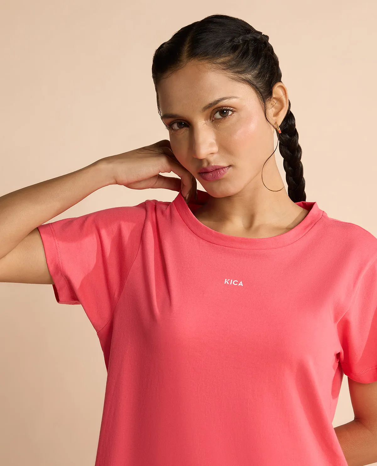 Women Solid Cotton Essential Top Apple Casual and cool