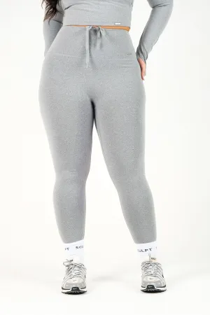 Reinforced Stitching Hybrid High Waisted Leggings Grey Marl