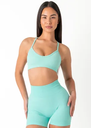 SIGNATURE BRA - CHOC MINT Drawstring closure seams Soft Cup