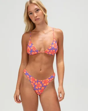 Seamless construction Flexible Underwire Neon Isles High Leg Skimpy Bikini Bottom - Purple