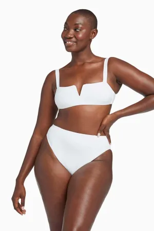 Sienna High Waist Bottom White EcoRib Colorfast Fabrication