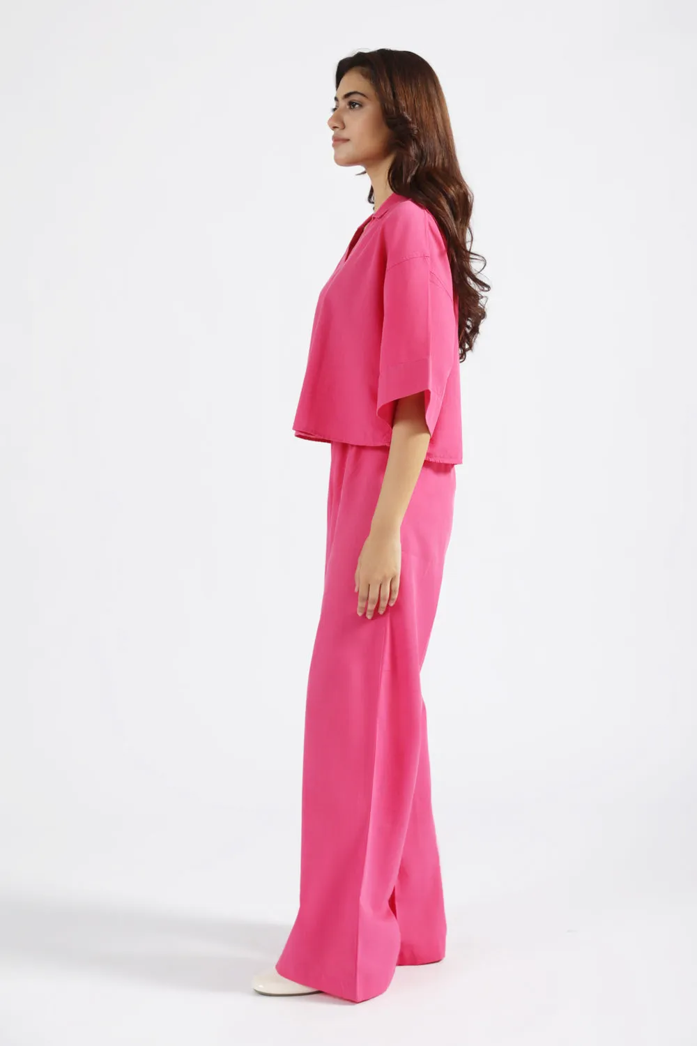 Casual Comfort Wear LINEN WIDE LEG TROUSERS