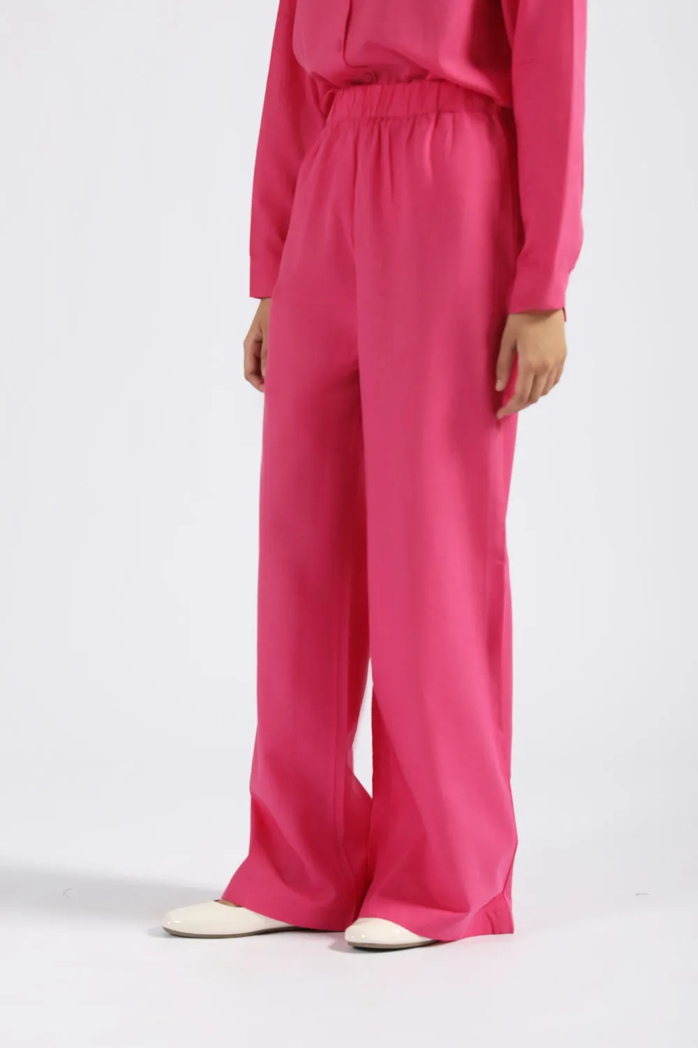 LINEN WIDE LEG TROUSERS Sporty Comfort Fit