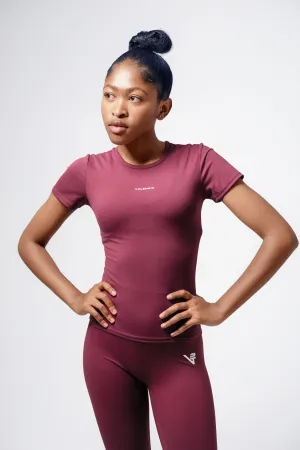 CompactWeave Maroon Sculpted T Shirt