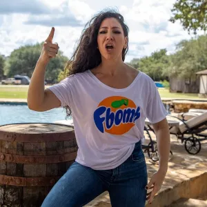 Soft Finish Women's F-Bomb Slouchy T-Shirt - White