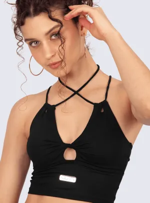 TOP EMANA POWER-BLACK Warm-up Thin Straps