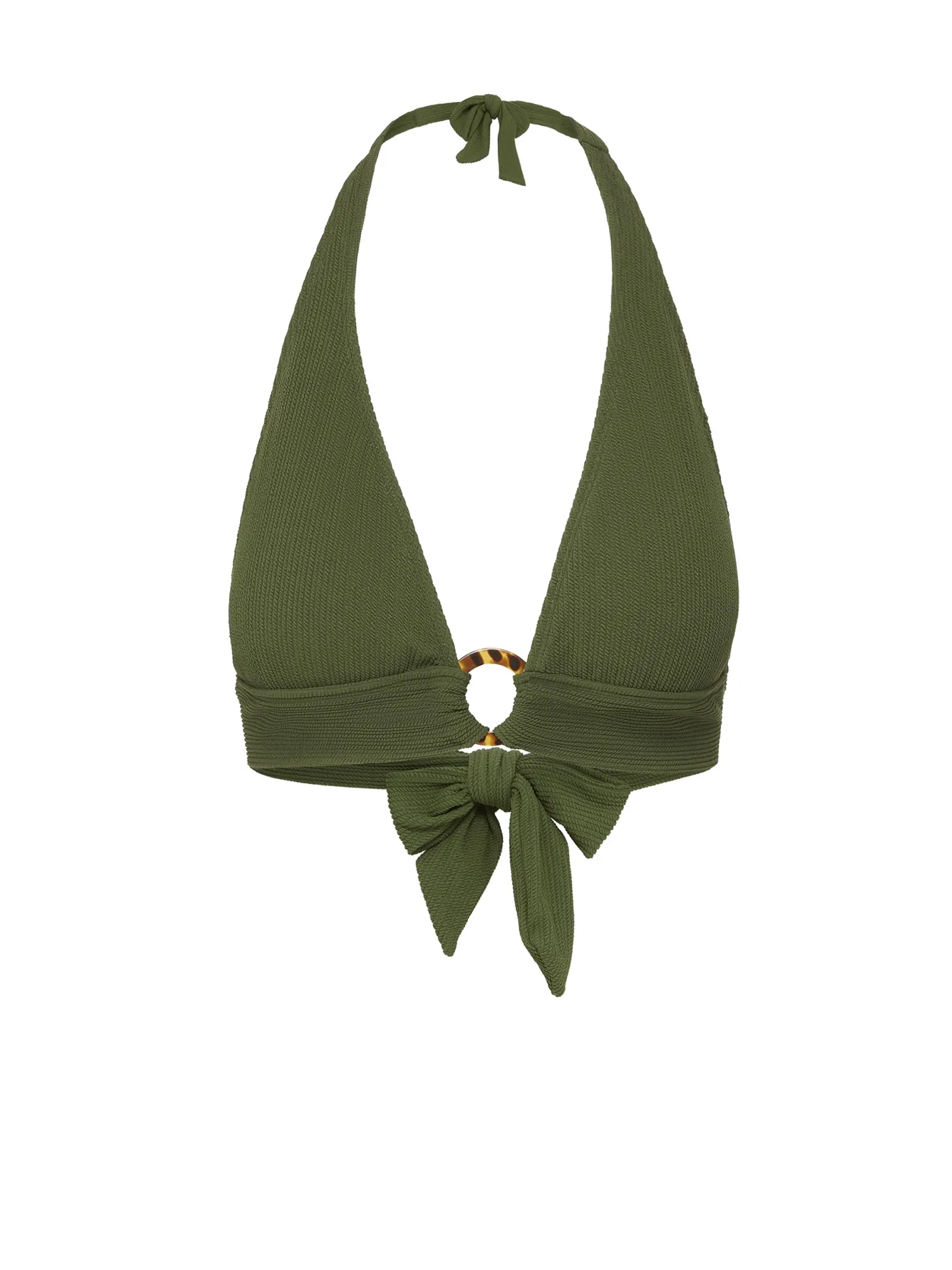 Erin Top Olive Texture High Compression Support Anti Chafe Edging
