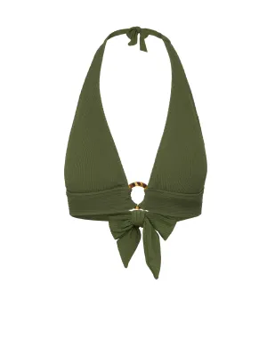 Moisture Wicking Fabric Erin Top Olive Texture