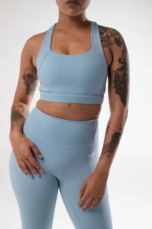 Lower body workouts individual sports Baby Blue Core High impact Sports Bra