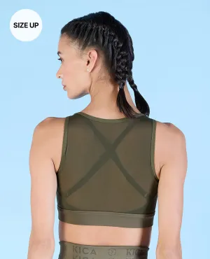 Crossback seams Ergonomic Cut High Impact & Full Coverage Mesh Sports Bra
