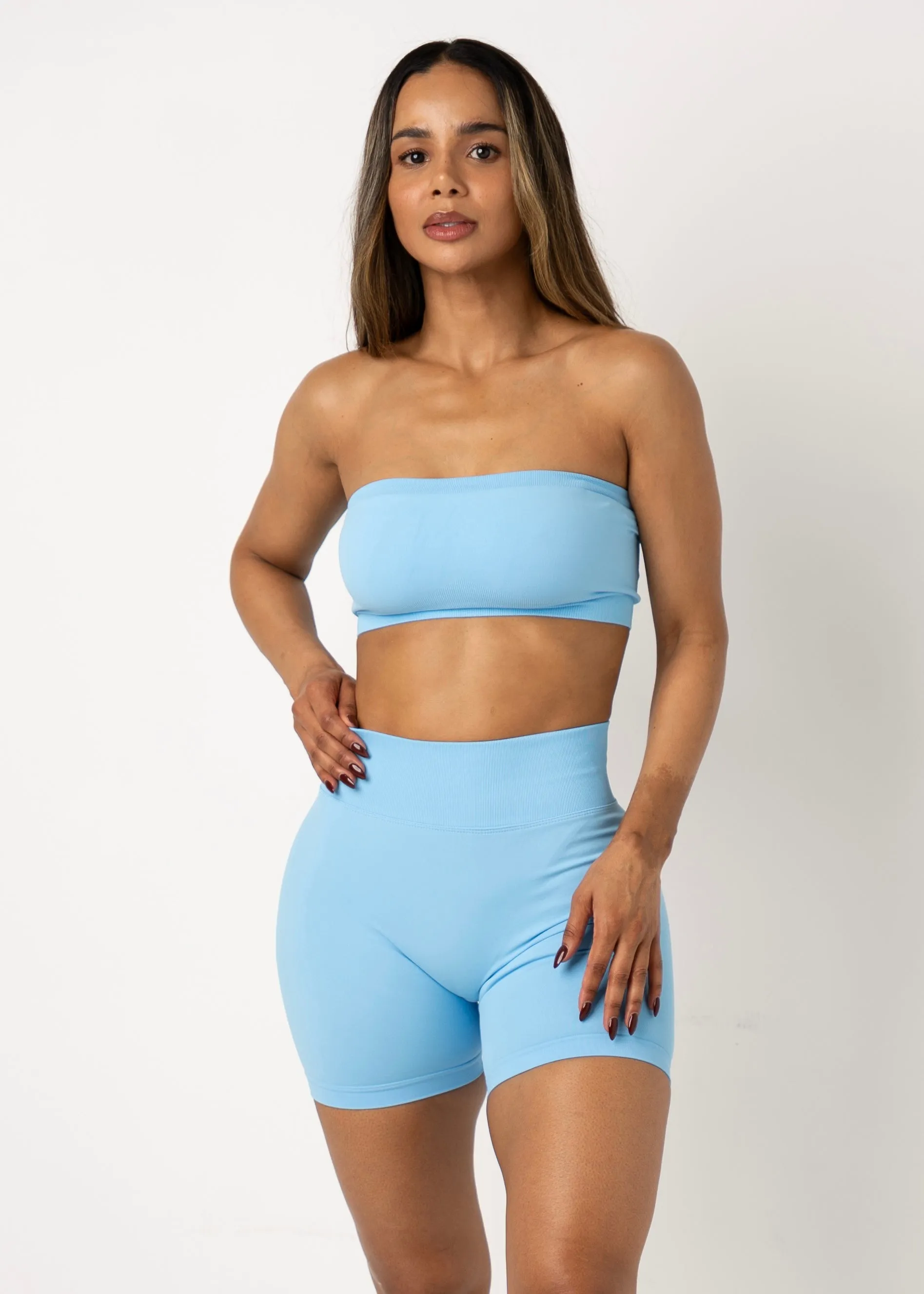 MULTIWAY SEAMLESS BANDEAU - BLUEBERRY Moisture Wicking Fabric Non Restrictive Movement